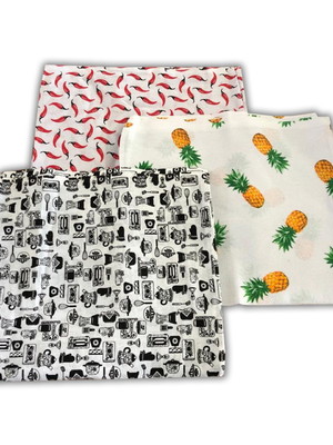 200 panos de prato com bainha estampado prime 67x41