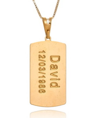 Colar placa com nome modelo 110