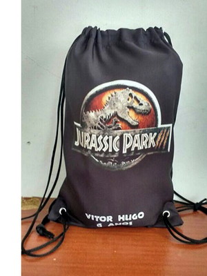 Sacolinha personalizada jurassic park 18x28cm
