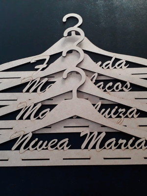 Cabide laços personalizado com nome mdf cru 39 cm 5 furos