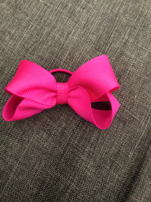 Laço boutique elástico (ou bico de pato) rosa neon