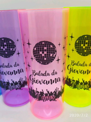 Copo long drink balada neon