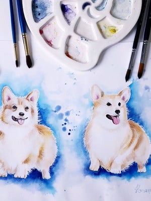 Retrato do seu pet em aquarela a4