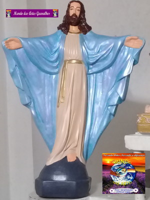 St1119-jesus cristo de braços abertos com 64 cm alt