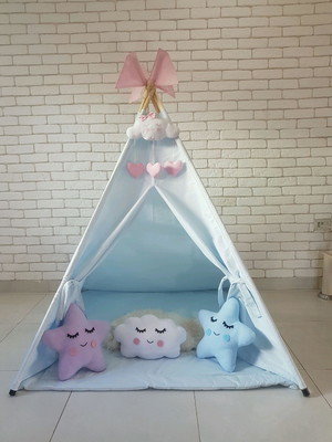 Kit completo cabana barraca infantil + tapete+almofadas