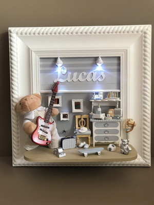 Quadro lucas urso com guitarra