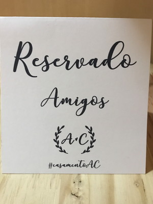 Plaquinha reservado - place card