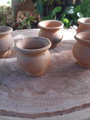 5 vasos pote de barro rustico para cactos suculentas mini