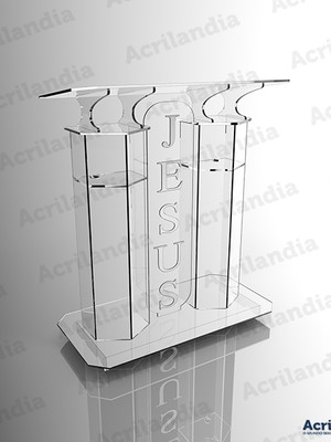 Púlpito de acrílico mod. jesus com led