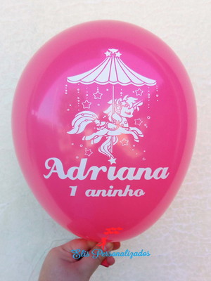 Bexigas personalizadas tema carrossel