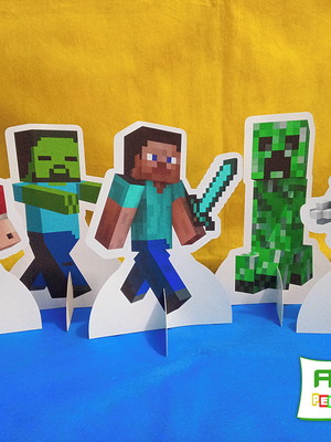 Display de mesa minecraft (kit com 05 display)