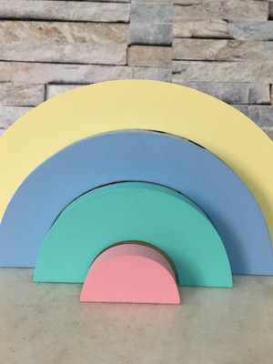 Arco íris de mesa candy colors faixas soltas