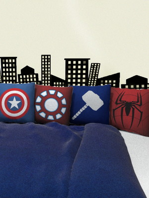 Kit 6 almofadas herois decoração 30x30cm