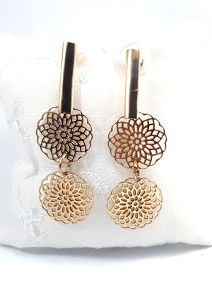 Brinco 2 mandalas douradas