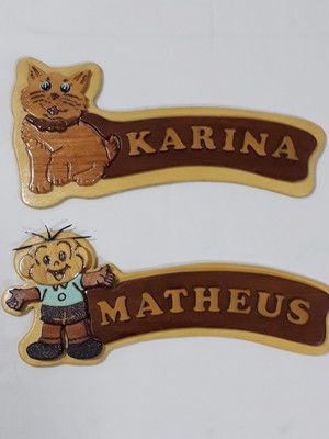 Placa decorativa com nome