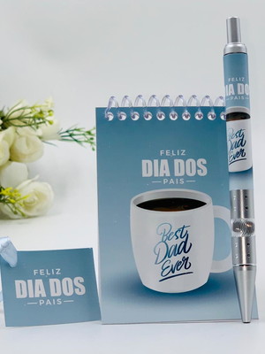 Bloquinho c/ caneta personalizado dia dos pais