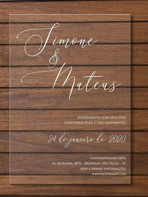 Convite acrílico