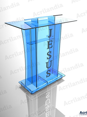 Púlpito de acrílico azul mod. ester com led