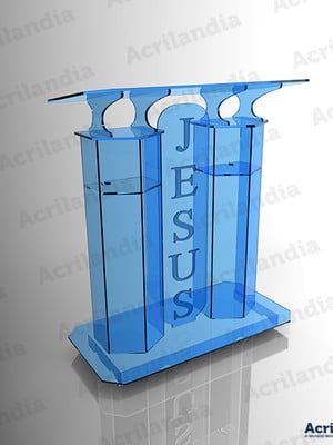 Púlpito de acrílico azul mod. jesus