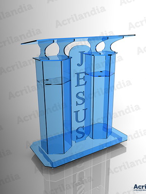 Púlpito de acrílico acílico mod. jesus com led