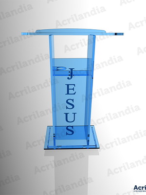 Púlpito de acrílico azul mod. joão com led