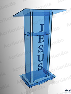 Púlpito de acrílico azul mod. lucas
