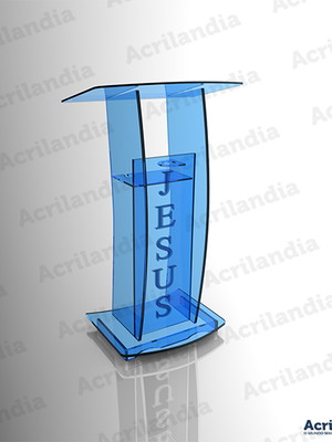 Púlpito de acrílico azul mod. mateus