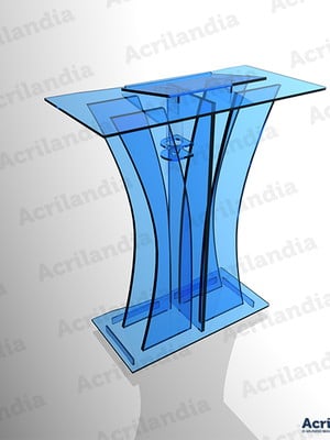 Púlpito de acrílico azul mod. salomão