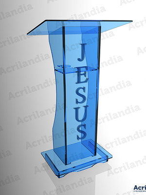 Púlpito de acrílico azul mod. samuel com frete grátis!