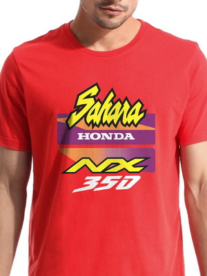 Camiseta moto honda nx 350 sahara 1997 vermelha 100% algodão