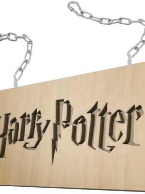 Placa harry potter na cor a sua escolha + corrente + plug