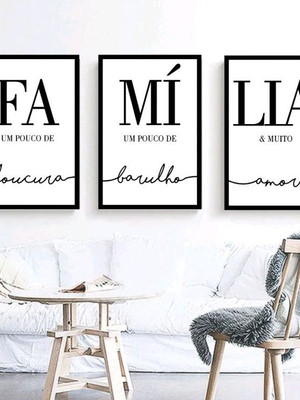 Quadro decorativo família frases
