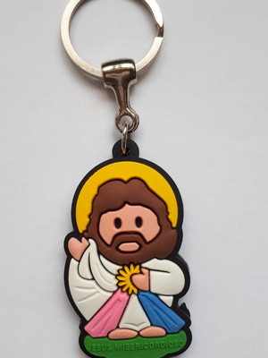 1 chaveiro jesus misericordioso emborrachado+argola italiana