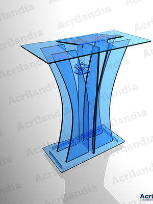 Púlpito de acrílico azul mod. salomão com led