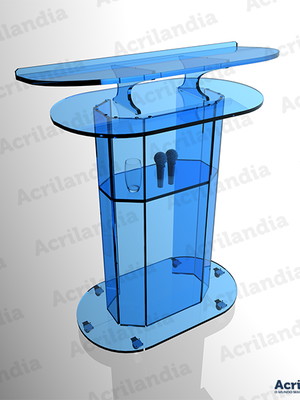 Púlpito de acrílico azul mod. salmos com led