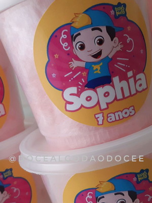 Algodão doce no pote personalizado