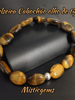 Pulseira cabochão olho de tigre