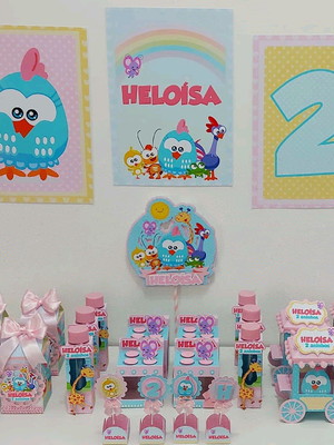 Kit só um bolinho galinha pintadinha candy color mini