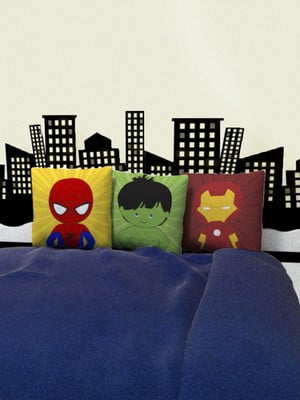 Kit 3 capas almofadas heróis baby 30x30cm