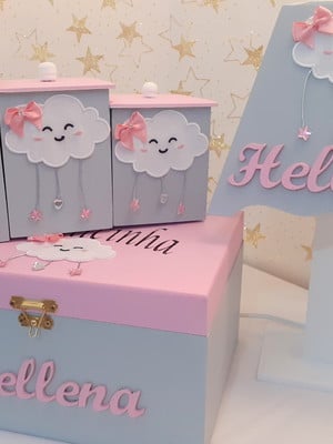 Kit higiene bebe tema nuvem