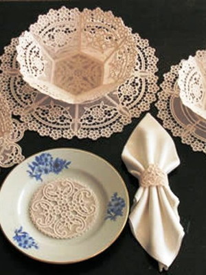 Matriz bordado richelieu conjunto para de mesa