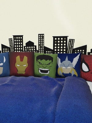 Kit 5 capas de almofadas herois 30x30cm