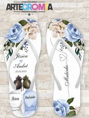 Chinelo casamento floral