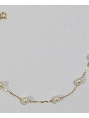 Pulseira pérola folheado adulto dourado