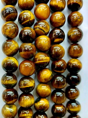 Contas de pedra natural olho de tigre 10 mm / fio