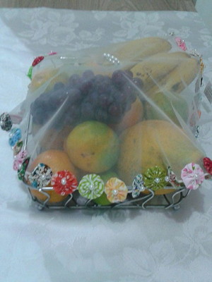Cobre - frutas fuxico 50cm