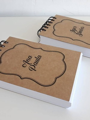 Bloquinho a6 com capa kraft personalizada - 200 folhas
