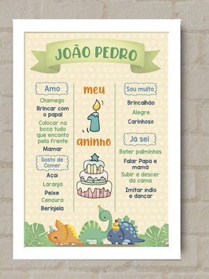 Quadro personalizado dinossauro baby