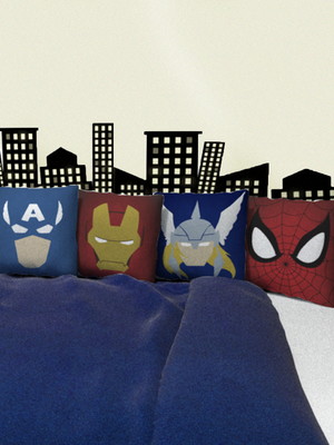 Kit 6 capas de almofadas heróis 30x30cm
