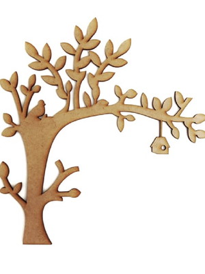 Aplique recorte árvore mdf cru para artesanato 20cm